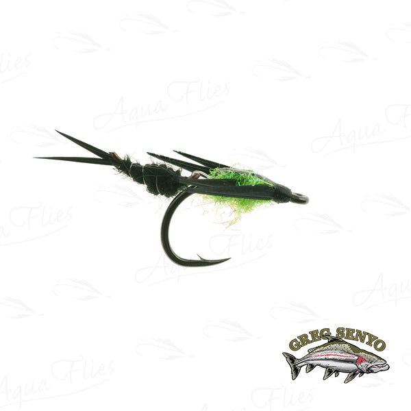 Senyo's Wiggle Stone-Black/Chartreuse – Greg Senyo Fly Tying