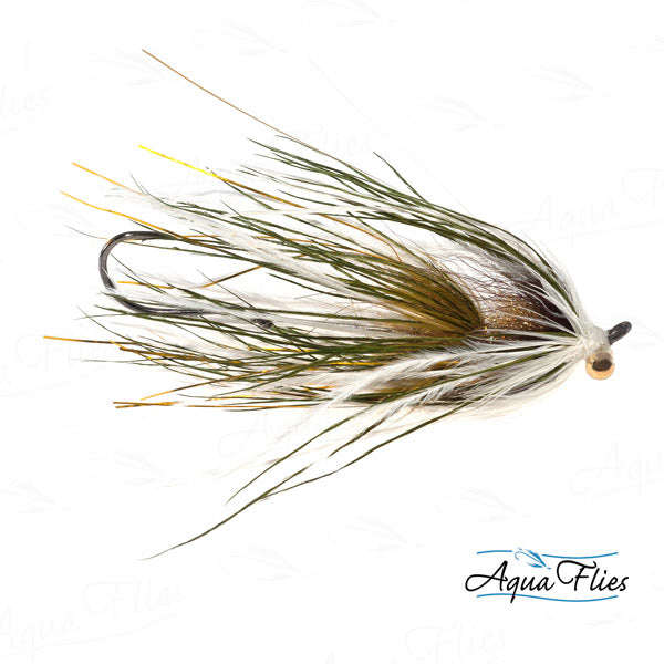 Foxall's Mini-Intruder-Olive/White – Greg Senyo Fly Tying
